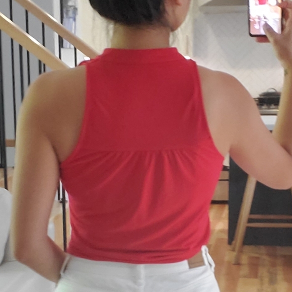 Vintage Ruffle blouse red, Small/Medium - Picture 2 of 7